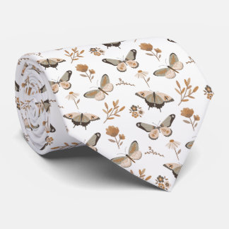 Cravate Motif Papillon de Nuit