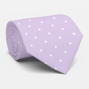 Cravate Motif pastel lilas et blanc à pois