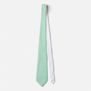 Cravate Motif Pastel Mint Green Zigzag Chevron