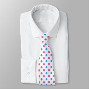 Cravate Motif Pastel Rose Bleu à pois