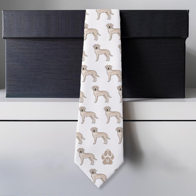 Cravate Motif personnalisé monogramme Labrador Retriever c (Please note: This image is a digital mockup.)