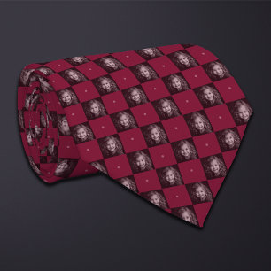 Cravate Motif photo Burgundy Checkerboard (1 photo)