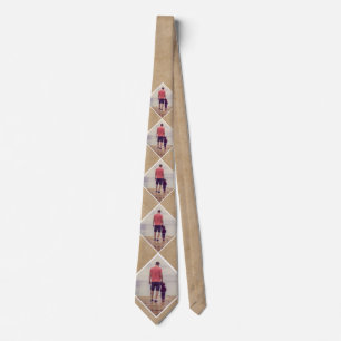 Cravate Motif photo personnalisé en beige rustique