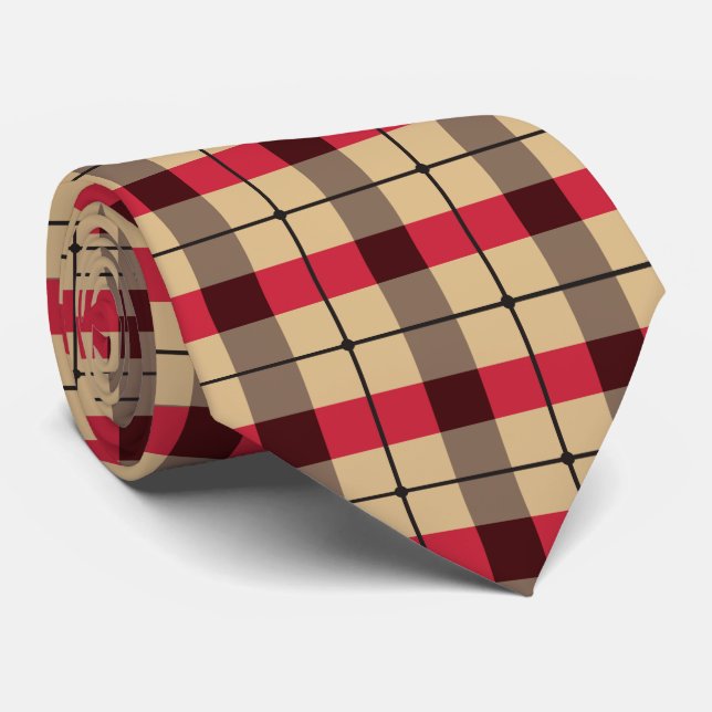 Cravate Motif plaid coloré (Roulé)