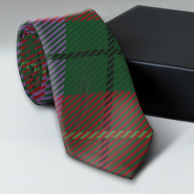 Cravate Motif Plaid coloré - Design moderne (Custom Tie)