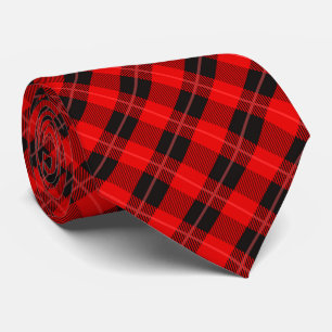 Cravate Motif Plaid Géométrique tendance en rouge et noir