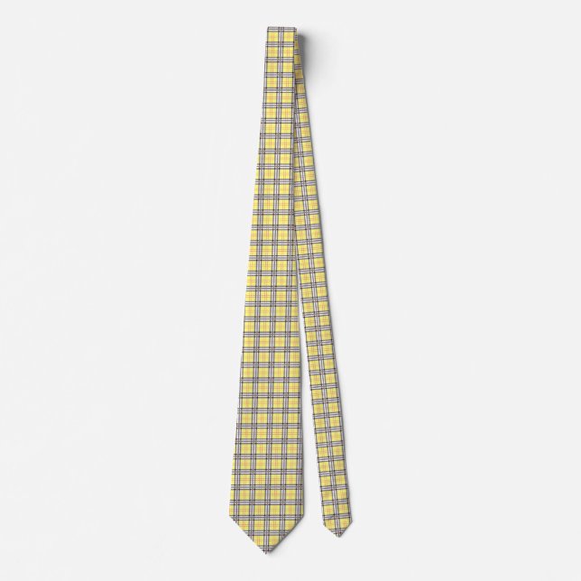 Cravate Motif plaid jaune et rouge Tartan (Devant)