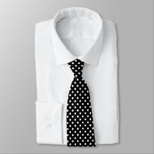 Cravate Motif Pois Blanc Noir et blanc