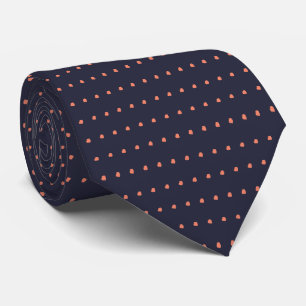 Cravate Motif Pois de la Marine et du Corail, Crav