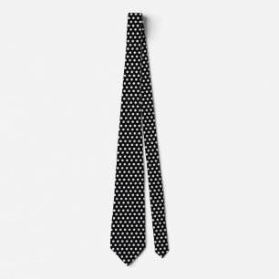 Cravate Motif Pois minuscule noir et blanc Preppy
