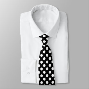 Cravate Motif pois noir et blanc tendance