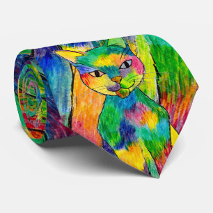 Cravate Motif Rainbow Cat