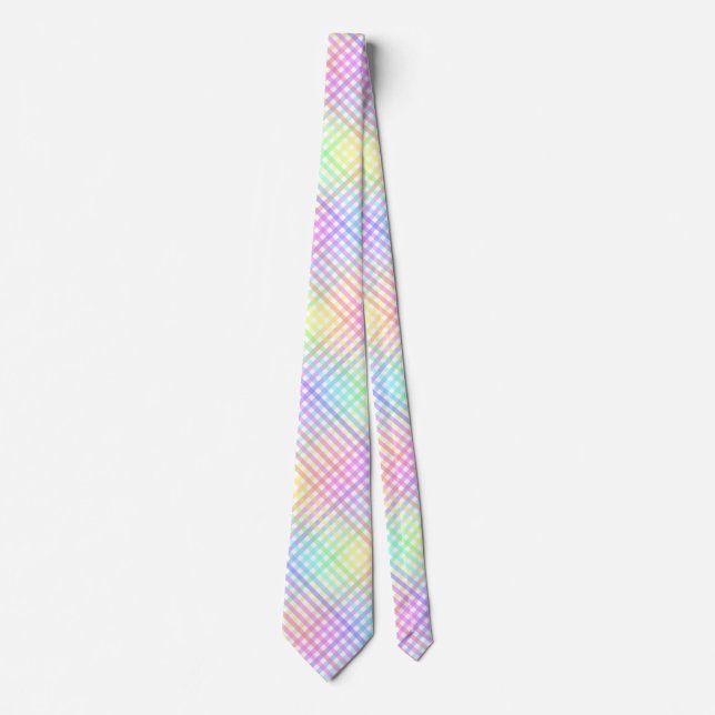 Cravate Motif Rainbow Plaid (Devant)