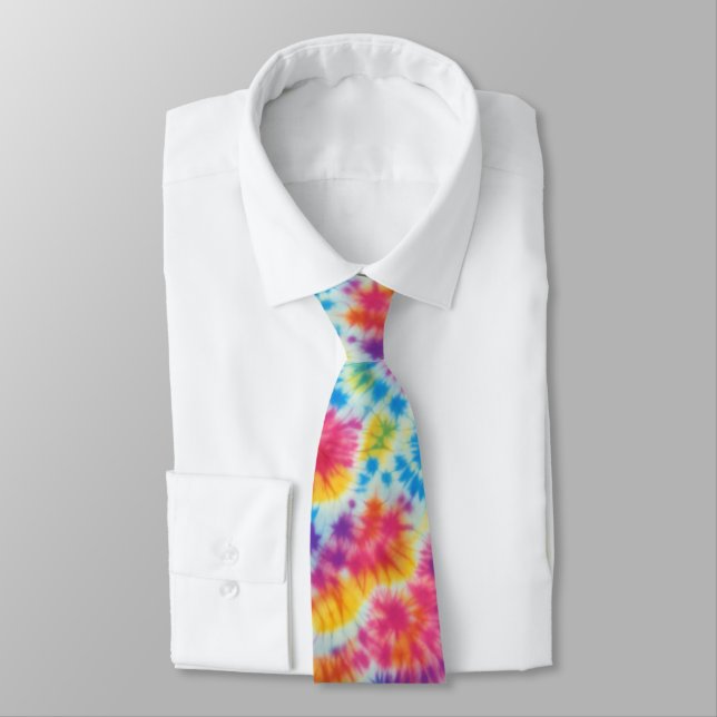 Cravate Motif Rainbow Tie Dye (Attaché)