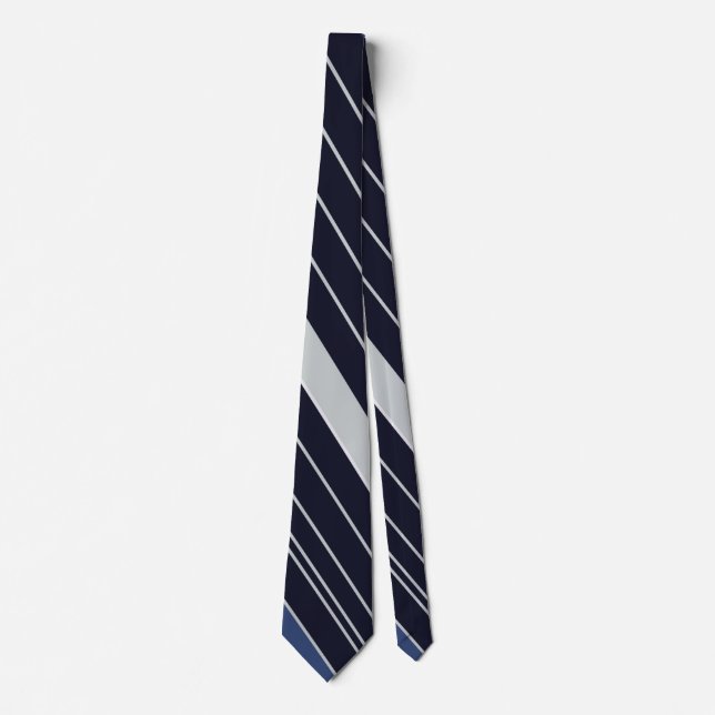 Cravate Motif rayé bleu et blanc (Devant)