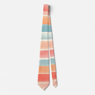 Cravate Motif rayé coloré aquarelle lumineux