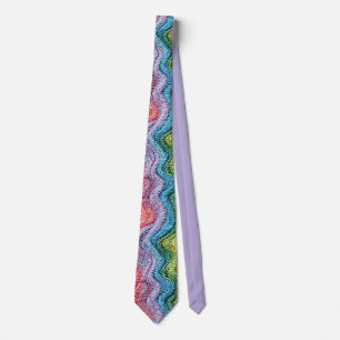 Cravate Motif rayé en tricot bohème de couleurs vives