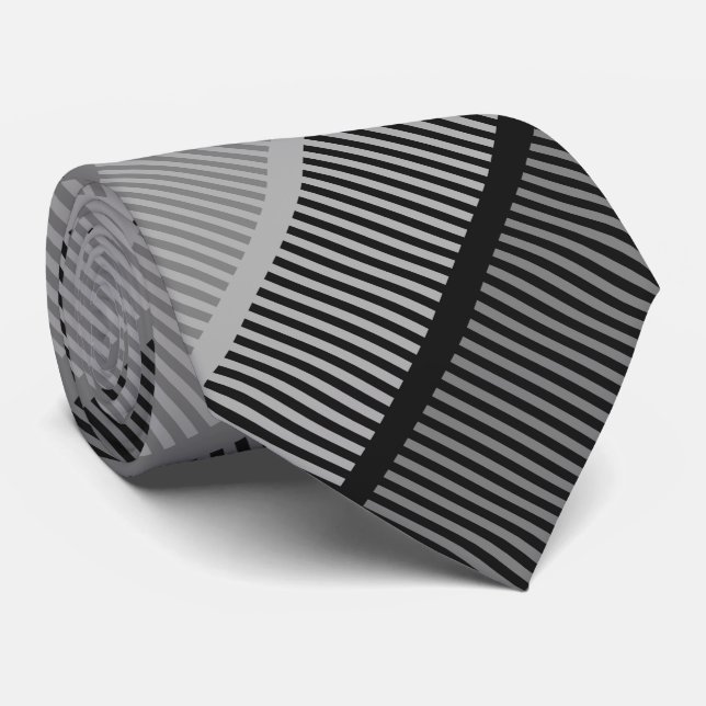 Cravate Motif rayé noir et blanc (Roulé)
