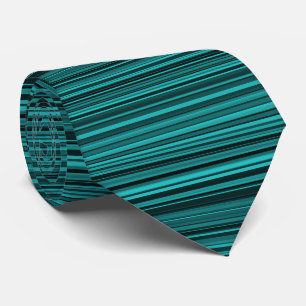 Cravate Motif rayé noir et sarcelle