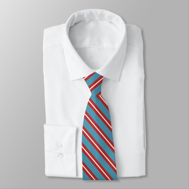 Cravate Motif rayé rouge et bleu vibrant Design moderne (Attaché)