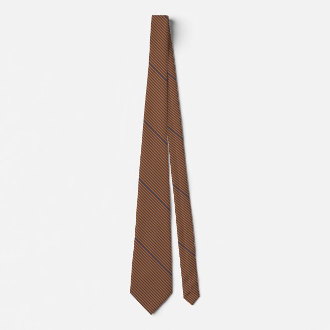 Cravate Motif Rayures Orange Violet (Devant)