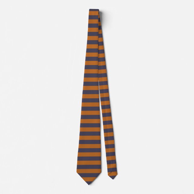 Cravate Motif Rayures Orange Violet (Devant)