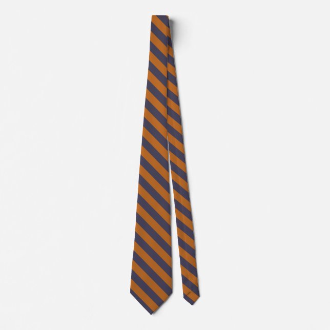 Cravate Motif Rayures Orange Violet (Devant)