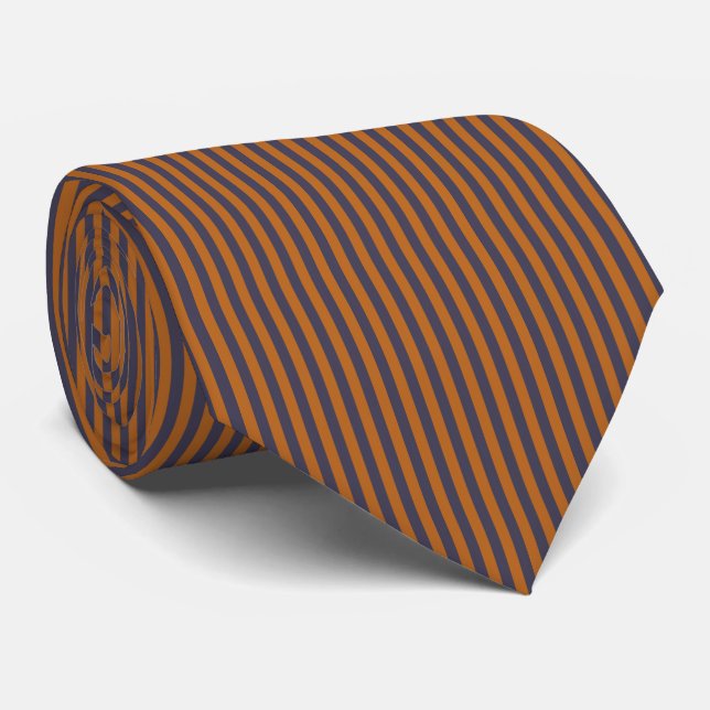 Cravate Motif Rayures Orange Violet (Roulé)