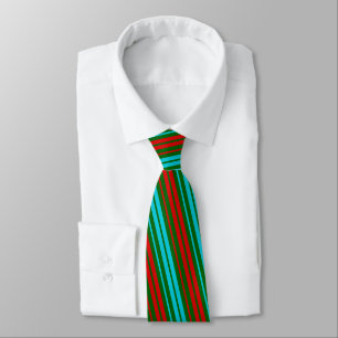 Cravate Motif rayures vert rouge bleu