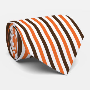 Cravate Motif rayures verticales orange marron