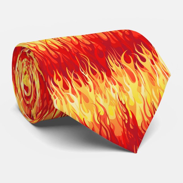 Cravate Motif Red Flames - Hot Rod (Roulé)