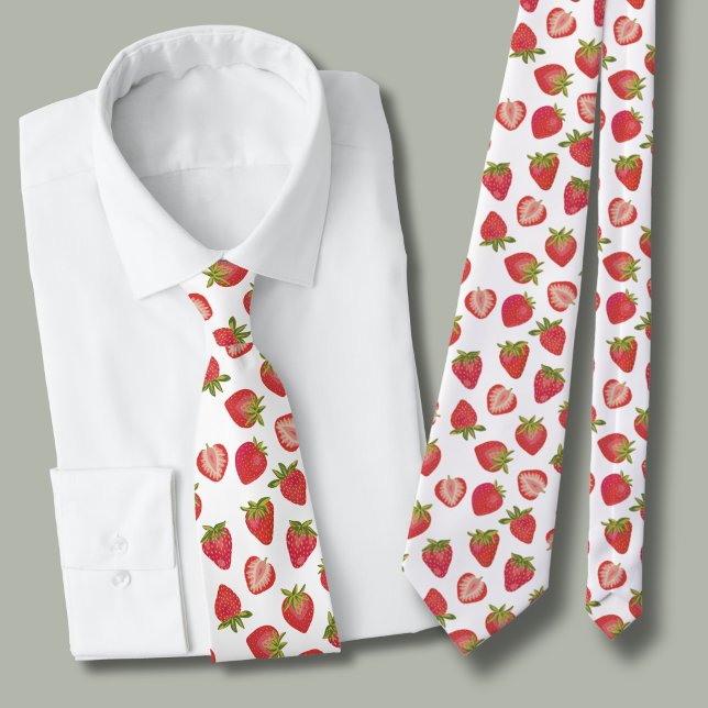 Cravate Motif Red Summer Strawberry (Strawberry tie )