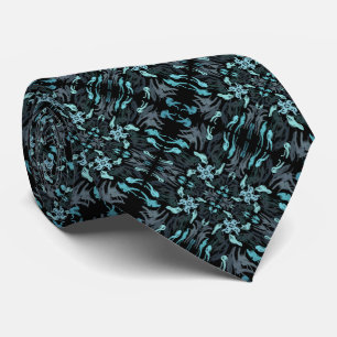 Cravate Motif Répétitif Abstrait Aquatique Ombré Sur Fond