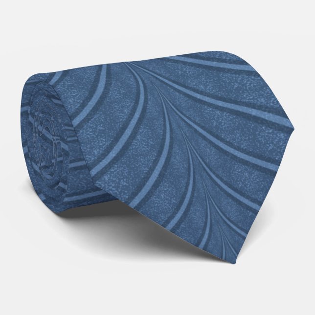 Cravate Motif Répétitif Abstrait Bleu Tendance Curvy  (Roulé)