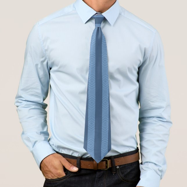 Cravate Motif Répétitif Abstrait Bleu Tendance Curvy  (Créateur téléchargé)