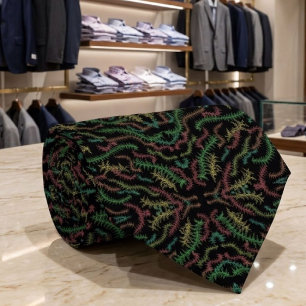 Cravate Motif répétitif de feuilles tombées avec des coule