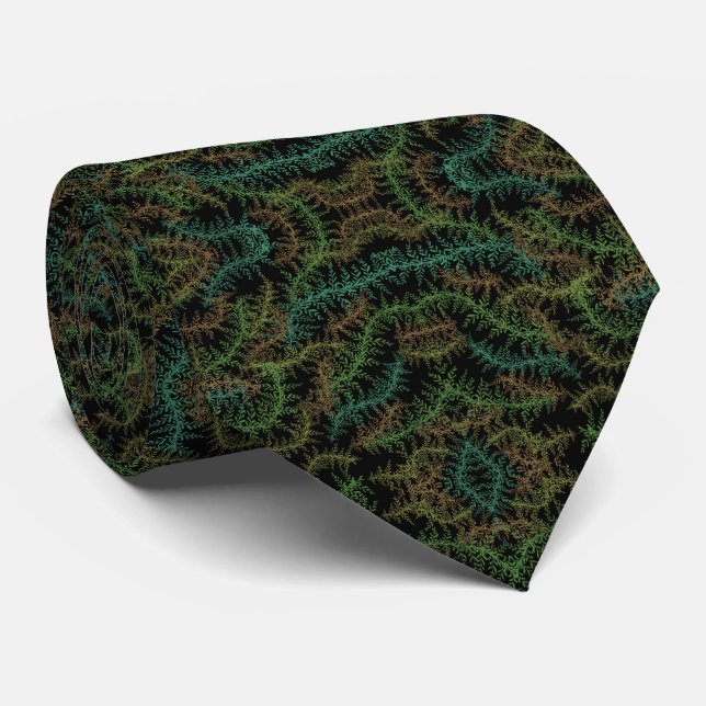 Cravate Motif Répétitif de Feuilles Tombées avec des Coule (Roulé)