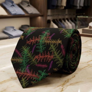 Cravate Motif Répétitif de Feuilles Tombées Colorées sur F