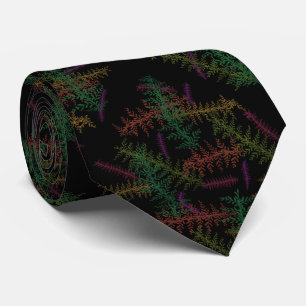Cravate Motif Répétitif de Feuilles Tombées Colorées sur F
