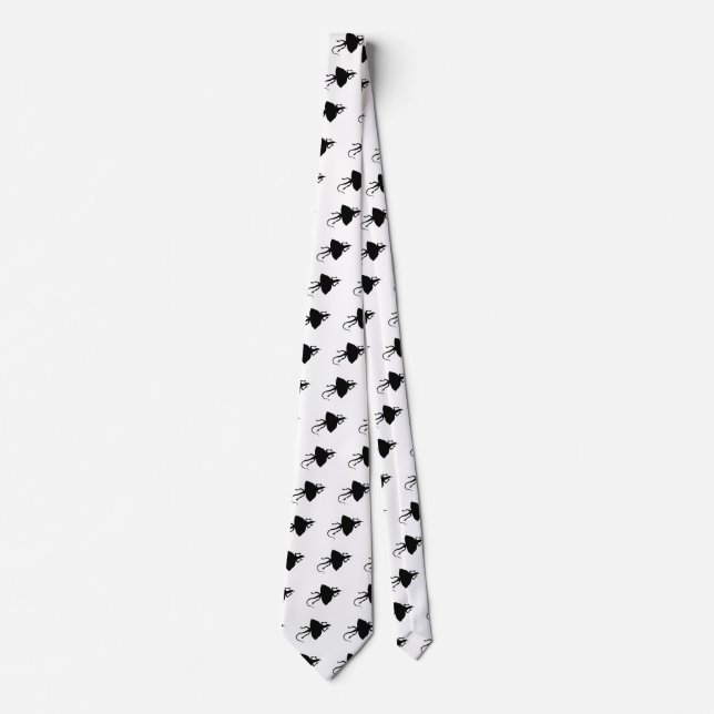Cravate Motif reptile noir (Devant)