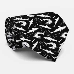 Cravate Motif requins et crochets
