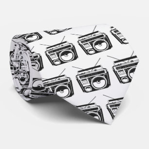 Cravate Motif Rétro Boombox 80s