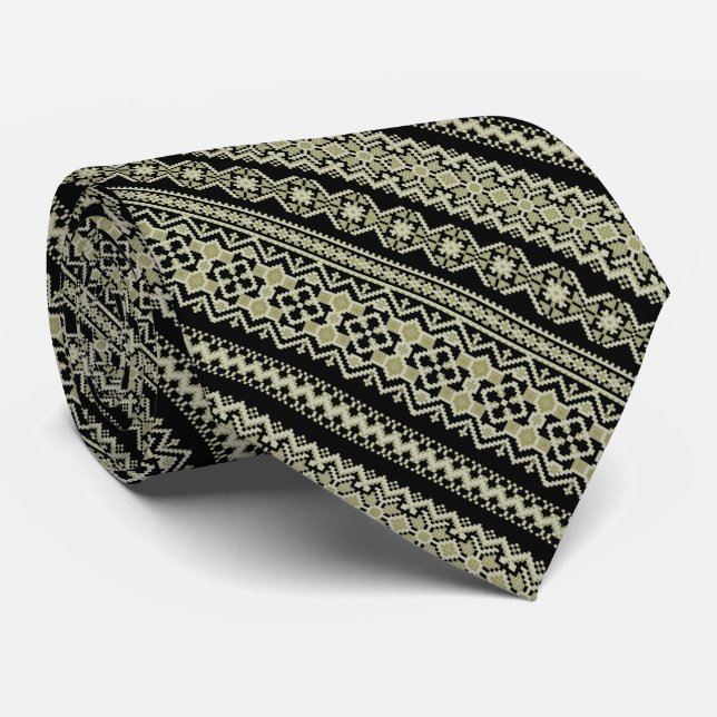 Cravate Motif rétro ukrainien (Roulé)