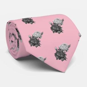 Cravate Motif rose