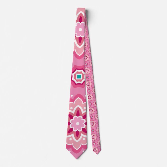 Cravate Motif rose et fleuri (Devant)