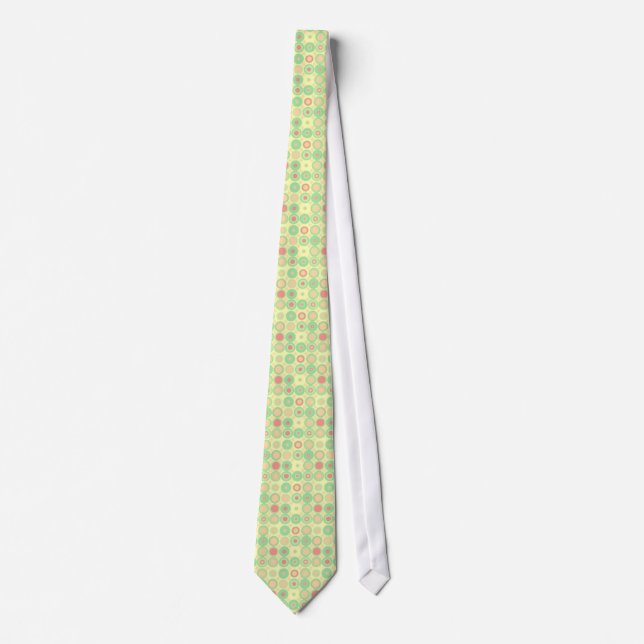 CRAVATE MOTIF ROSE ET VERT DE CERCLE (Devant)