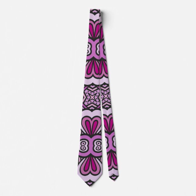 Cravate Motif rose géométrique sans couture (Devant)