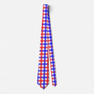 Cravate Motif rouge bleu En vichy