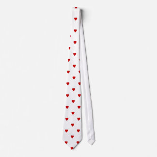 Cravate Motif rouge de coeurs sur un fond blanc