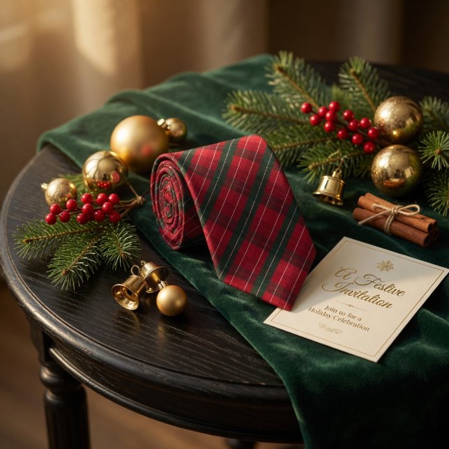 Cravate Motif rouge de vacances (Créateur téléchargé)